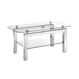 Rectangle Tempered Glass Coffee for Livingroom, Tea for Waiting Room, Modern Side Coffee W1005P261281