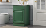 20" Bathroom Vanity with Sink, Vanity Cabinet with Door Shelf and Adjustable Shelf, Green N759P237946F