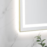 72 x 28 Inch LED Bathroom Mirror with Front and Backlight, Wall Mounted Vanity Mirror with Aluminum W2287P310521
