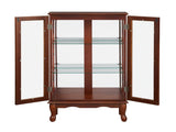 Curio Cabinet Lighted Curio Diapaly Cabinet with Adjustable Shelves and Mirrored Back Panel, 28760961