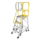 4 Step 375lbs Aluminum Rolling Platform Ladder W2529P251565