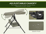 3-Seat Patio Swing Outdoor Chair with Cushion, Adjustable Tilt Canopy 14353670
