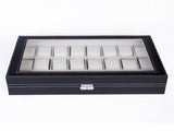 24 Compartments Top-level Opening Style Leather Watch Collection Box Black 45482126
