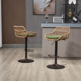 COOLMORE Modern Swivel Bar Stools Set of 2 Adjustable Counter Height Chairs with Footrest for W39594822