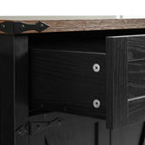 K&K 53.5''Farmhouse Kitchen Island with Power Outlet, Kitchen Storage Island with Drop Leaf, Spice N707P170348B