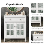 30" Bathroom Vanity with Ceramic Sink, Equipped with Adjustable Shelf and Tip-Out Tray, Bathroom N817P286250W