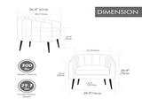 29.9'' Modern Upholstered Chenille Vanity Barrel Accent with Metal Legs, Channel Tufted Lounge W3118P328899