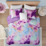 Twin/Twin XL Watercolor Tie Dye Printed Comforter Set with Throw Pillow B035129810