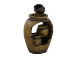 15.4x11.8x32.7" Traditional Rustic Decorative 3 Tier Brown Water Fountain with Pot Design, with W2078138957