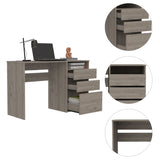 Dublin Three Drawer Computer Desk, One Shelf -Light Gray B20091906