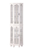 Corner Curio Cabinet with 4 Adjustable Tempered Glass Shelves and Lighting System, Solid Wood W1693P216951