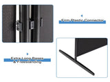 6FT 4-Fold 160g Polyester Fabric Plastic Foot Carbon Steel Frame Foldable Screen Black 26089175