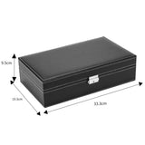 ZNTS Jewelry Box 8 Slots Watch Organizer Storage Case with Lock and Mirror for Men Women Black 92598944