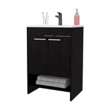 Wengue 2-Door Bathroom Vanity with Open Storage B062P355532
