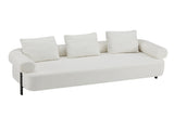 78" Modern 3-Seater Beige Upholstered Sofa, Oversized Comfy Couch with 3 Plush Pillows for Living N767P308857B