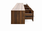 Modern Walnut TV Stand, Large Media Entertainment Center with 4 Storage Drawers, Minimalist TV W331P533617
