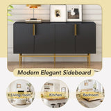 Modern Elegant 4-door Sideboard Gold Metal Handle Buffet Cabinet for Dining Room, Living Room, 38101165