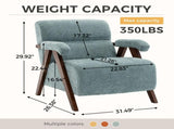 Mid Century Modern Accent Chair with Solid Wood Frame, Upholstered Living Room Chairs with Thick 87187723