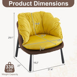 Velvet Accent Chair Barrel Chair with Metal Legs Modern Comfy Armchair Accent Reading Chair for 00937279