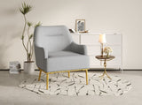 Modern Accent Chair Upholstered Armchair Single Sofa Chair with Curved Backrest and Gold Metal Legs N763P360684E