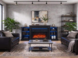 55" Fireplace TV Stand for TVs up to 65", Entertainment Center Console with RGB LED Strips, 6 70665279