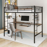 ZNTS Loft Bed with Desk and Shelf , Space Saving Design,Twin 22087504