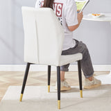 4 modern dining chairs with stylish PU patterned backrest and black metal legs for a comfortable W1151P188288