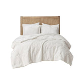 Twin Embroidered Medallion Faux Fur Ultra Plush Comforter Mini Set B03597032