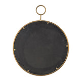 22" x 28" Circle Wall Mirror with Gold Iron Frame, Accent Mirror for Living Room, Entryway, Office W2078124345