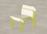 Summer - 4-Pack Modern Striped Color Block Chairs - Waterproof PP Seat & Sturdy Metal Legs, W3450P322877