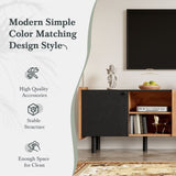 Mid Century TV Stand 3 Cabinets, Media Console Table for TVs up to 70'', Entertainment Center N710P180186B