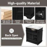 30" Bathroom Vanity with Sink, One Tip-out Drawer, Three Drawers, Door Shelf, Soft Closing Door, N759P227429B
