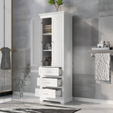 ZNTS Tall Storage Cabinet with Three Drawers for Bathroom/Office, White WF299282AAK