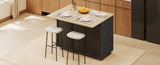 K&K 51.2"W Geometric Twill Stripe Textured Design Kitchen with Drop Leaf, Farmhouse Kitchen N707P221444B