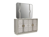 Eternity Traditional Style 6- Drawer Dresser Made with Woodand Gold Accents in Beige B009P291905