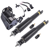 ZNTS Pair Rear Shock Absorbers + Air Compressor Pump Set For Cadillac Escalade Chevrolet Suburban Tahoe 84710593