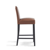 Barstools Set of 2, Counter Height Upholstered Bar Stools for Kitchen Island, Brown Rubberwood Legs N779P254675L