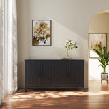Cabinet with 4 Doors and 4 open shelgves,Freestanding Sideboard Storage Entryway Floor W33164270