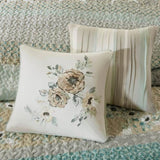 6 Piece Cotton Quilt Set with Throw Pillows Green King/Cal King B03597466