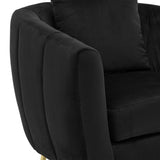 Velvet Accent Chair Set Barrel Chair with Ottoman Modern Club Chair Reading Armchair with Lumbar 57668253
