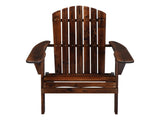 Folding Wooden Adirondack Lounger Chair with Natural Finish 52687805