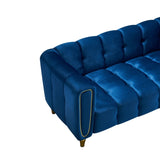 ZNTS Modern Velvet Sofa 83.07 inch for Living Room Blue Color W579107808