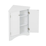 ZNTS White Triangle Bathroom Storage Cabinet with Adjustable Shelves, Freestanding Floor Cabinet for Home 88522667