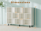 10 Cube Bookcase 3-Tier Modern Storage Organizer with 5 Metal Legs Bookshelves 54672189
