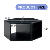 Hexagonal MDF coffee table, characteristic pattern stickers, multi-hole design to give more storage W1151P200318