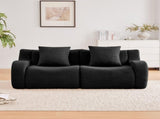 Soft Teddy Fabric Boneless Sofa,No Assembly Required Streamlined Design,Anti-Slip Design 32D High W714P357234
