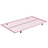 ZNTS METAL Bunk Bed with trundle Pink W311P256413