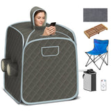 2-Person 800W Portable Sauna Tent 15-90min Timer, 3L Steamer 00137783