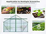 8x8 FT Double Door Polycarbonate Greenhouse Raised Base and Anchor Aluminum Heavy Duty Walk-in 00337942