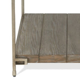 Corbeta Metal Frame Wood Living Room End Table with Shelf, Aged Graphite T2574P164769